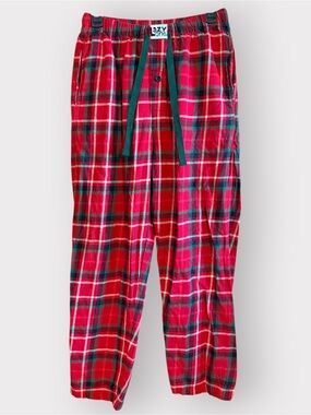 Lazy One Unisex Small Red Green Plaid Flannel Pajama Pants Christmas PJ Bottoms